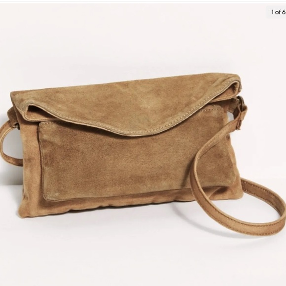 Free People Handbags - Free people distressed yellow canvas and suede cross body bag